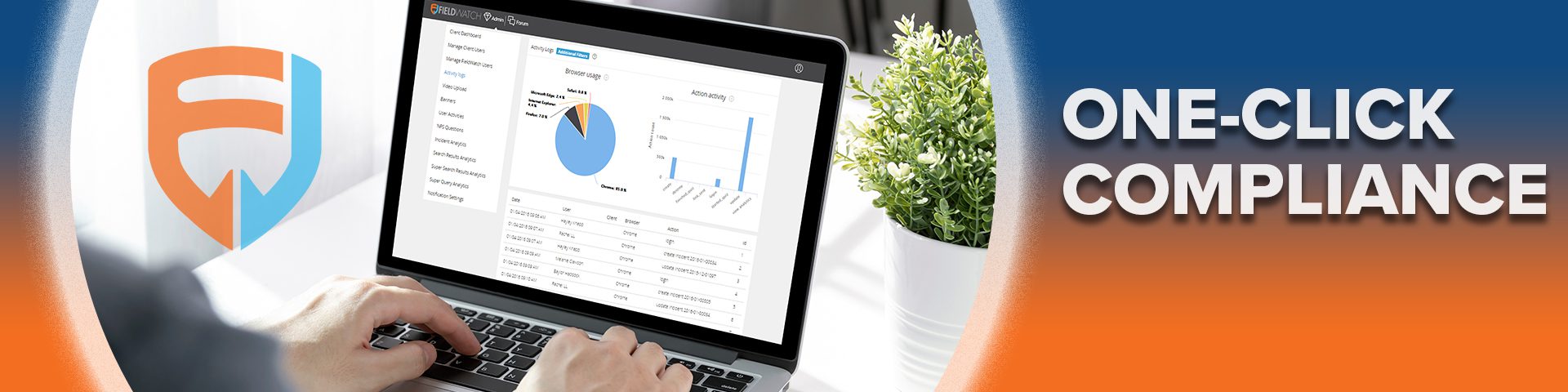 FieldWatch: One-Click Compliance - Analytics on Laptop